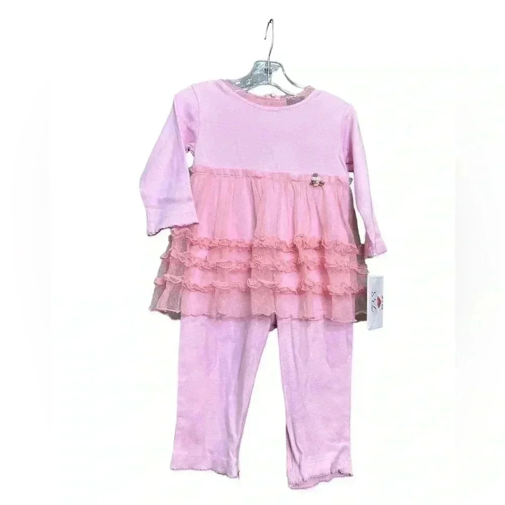 PS by SP Pink Ruffled 18m pant set